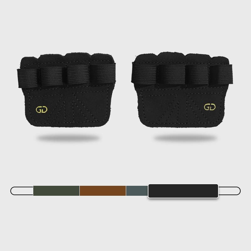 2 Pairs Black Premium Leather Grip Protection for Fitness | 4-Finger Cowhide Weightlifting Gloves - Durable, Non-Slip, and Abrasion-Resistant Support 1 2 Pairs Black Premium Leather Grip Protection for Fitness | 4-Finger Cowhide Weightlifting Gloves - Durable, Non-Slip, and Abrasion-Resistant Support