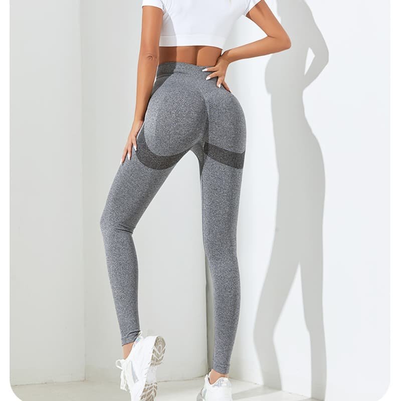 Dark Grey Size L High-Waisted Butt-Lifting Seamless Yoga Leggings for Women - Knitted Fitness Pants 6 Dark Grey Size L High-Waisted Butt-Lifting Seamless Yoga Leggings for Women - Knitted Fitness Pants - Image 6