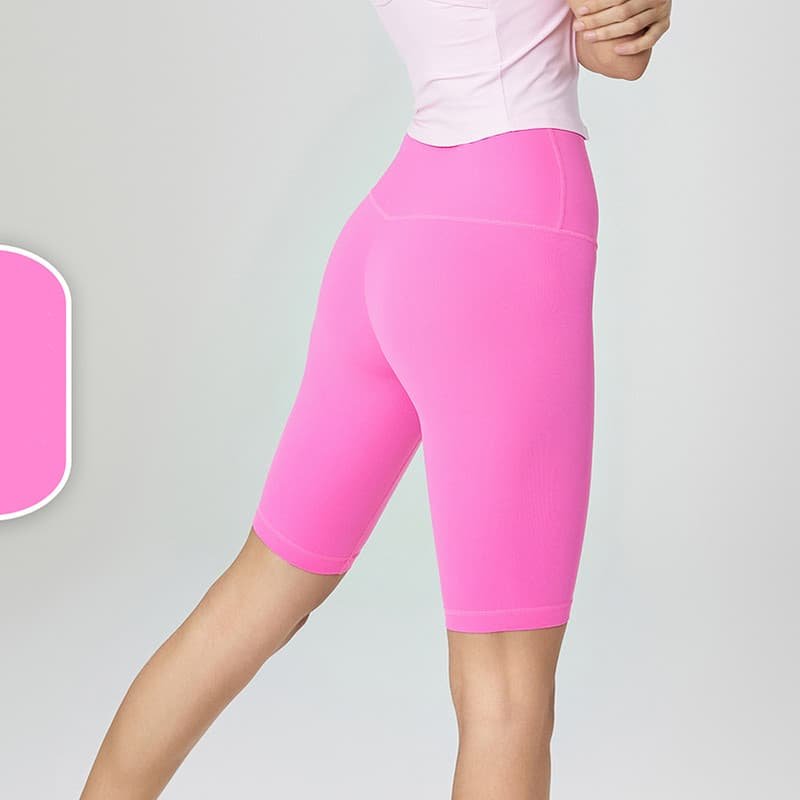Size M Barbie Powder Seamless High-Waisted Yoga Shorts for Women - Tummy Control & Butt Lifting Fitness Shorts 1 Size M Barbie Powder Seamless High-Waisted Yoga Shorts for Women - Tummy Control & Butt Lifting Fitness Shorts