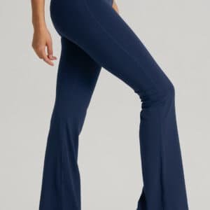 Blue High-Waisted Lycra Yoga Bell-Bottom Pants for Women - Tummy Control & Butt Lifting | Fitness Equipment Store