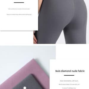 Size M Khaki High-Waisted Seamless Yoga Pants for Women - Tummy Control, Butt Lifting & Back Waistband Pocket | Fitness Equipment Store