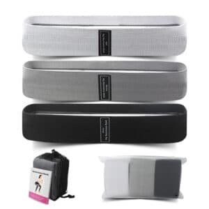 Grey Colour Scheme Fabric Resistance Bands Set - 3 Levels Non-Slip Hip Bands for Strength Training