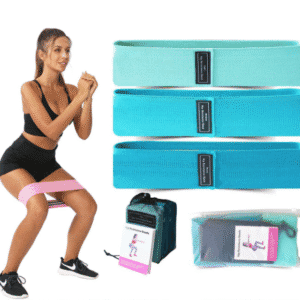 Blue Colour Scheme Fabric Resistance Bands Set - 3 Levels Non-Slip Hip Bands for Strength Training
