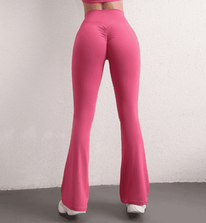 XL Pink High Waist Flare Yoga Pants - Women's Bootcut Leggings - Peach Lift, Quick Dry, Workout & Fitness Pants 1 XL Pink High Waist Flare Yoga Pants - Women's Bootcut Leggings - Peach Lift, Quick Dry, Workout & Fitness Pants