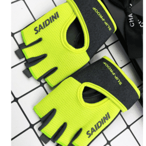 S Chartreuse 2-PCS Women's Half-Finger Fitness Gloves - Anti-Slip Breathable Gloves for Yoga, Spin Bike, and Weight Training