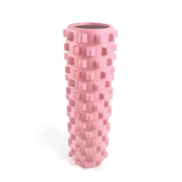 Pink Solid Yoga Foam Roller 45cm - Colorful Wolf Tooth Design Muscle Relaxation Massage Stick for Fitness and Sports | Fitness Equipment Store