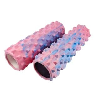 Pink Solid Yoga Foam Roller 45cm - Colorful Wolf Tooth Design Muscle Relaxation Massage Stick for Fitness and Sports | Fitness Equipment Store