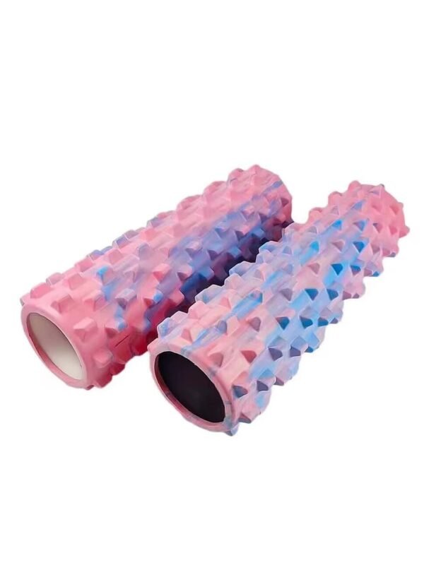 Pink Solid Yoga Foam Roller 45cm - Colorful Wolf Tooth Design Muscle Relaxation Massage Stick for Fitness and Sports | Fitness Equipment Store
