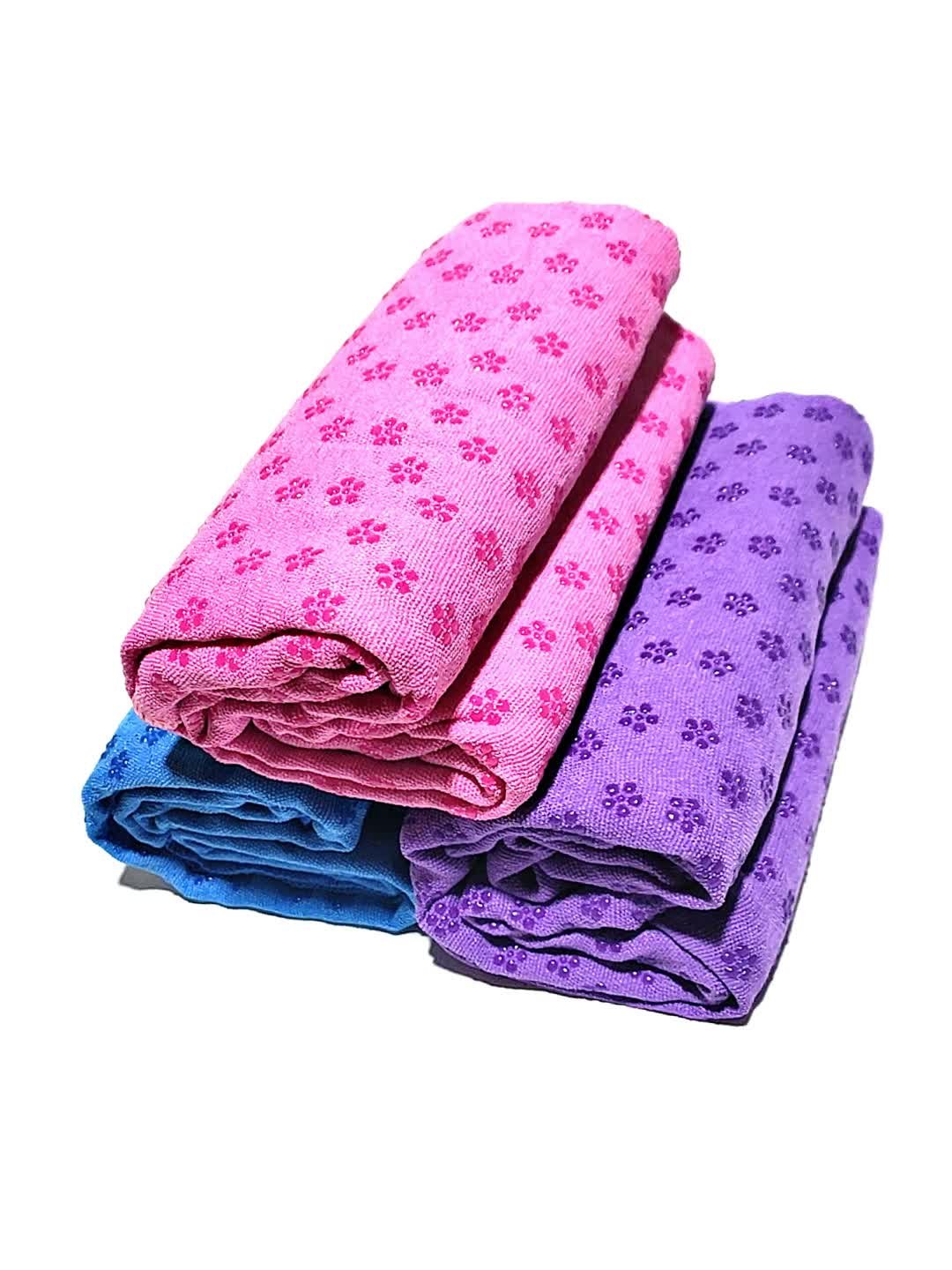 Blue Plum Blossom Yoga Towel Mat – Absorbent, Thick, Non-Slip, Portable Fitness Blanket for Home Use 183*63CM 4 Blue Plum Blossom Yoga Towel Mat – Absorbent, Thick, Non-Slip, Portable Fitness Blanket for Home Use 183*63CM - Image 4