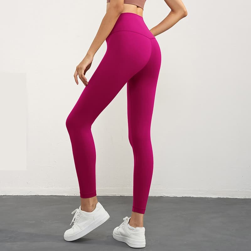 Size L Rose Pink High-Waisted Seamless Yoga Pants for Women - Tummy Control, Butt Lifting & Back Waistband Pocket 1 Size L Rose Pink High-Waisted Seamless Yoga Pants for Women - Tummy Control, Butt Lifting & Back Waistband Pocket