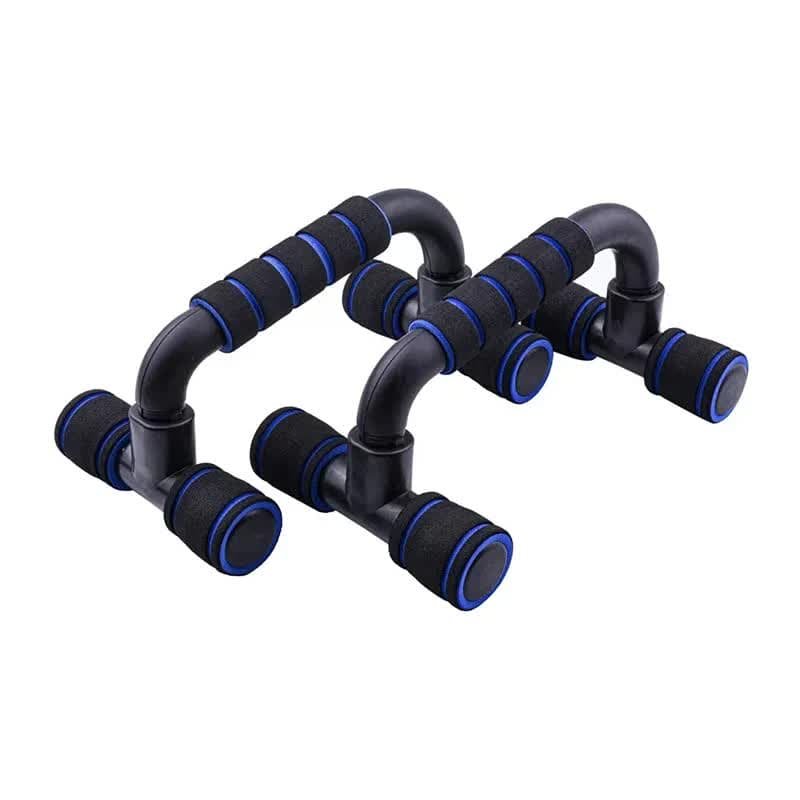 Black And Blue Push-Up Support Brackets for Home Fitness - Stability Bars for Upper Body Training 1 Black And Blue Push-Up Support Brackets for Home Fitness - Stability Bars for Upper Body Training