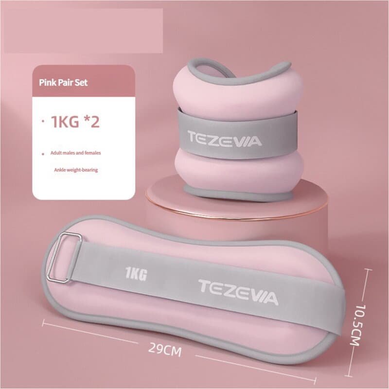 Pink Adjustable Weighted Leg & Wrist Sandbag Set – 1kg Each for Fitness, Running, and Dance Training 1 Pink Adjustable Weighted Leg & Wrist Sandbag Set – 1kg Each for Fitness, Running, and Dance Training