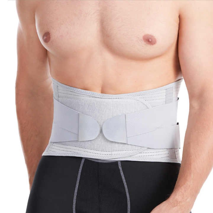 Size L Grey Breathable Waist Support Belt - Adjustable Back Brace for Men and Women, Ideal for Weightlifting, Squats & Back Pain Relief 1 Size L Grey Breathable Waist Support Belt - Adjustable Back Brace for Men and Women, Ideal for Weightlifting, Squats & Back Pain Relief