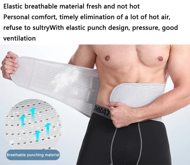 Size L Grey Breathable Waist Support Belt - Adjustable Back Brace for Men and Women, Ideal for Weightlifting, Squats & Back Pain Relief 4 Size L Grey Breathable Waist Support Belt - Adjustable Back Brace for Men and Women, Ideal for Weightlifting, Squats & Back Pain Relief - Image 4