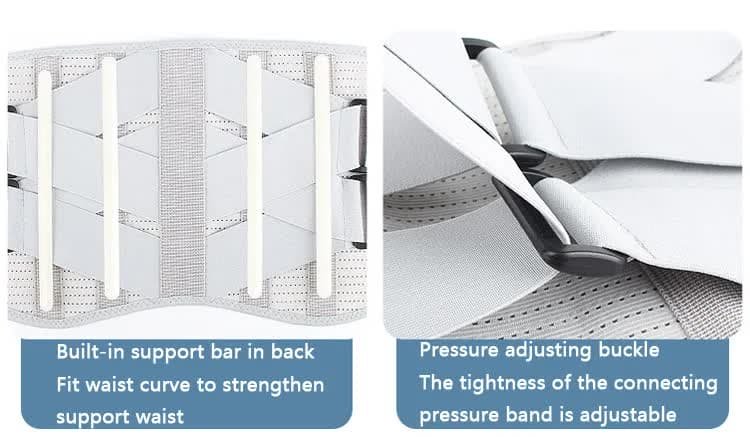 Size L Grey Breathable Waist Support Belt - Adjustable Back Brace for Men and Women, Ideal for Weightlifting, Squats & Back Pain Relief 7 Size L Grey Breathable Waist Support Belt - Adjustable Back Brace for Men and Women, Ideal for Weightlifting, Squats & Back Pain Relief - Image 7