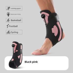 1 Pair Black Pink Adjustable Ankle Brace ‚Äì Compression Support for Running, Sports, and Ankle Recovery