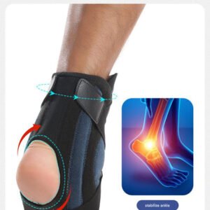 1 Pair Black Pink Adjustable Ankle Brace ‚Äì Compression Support for Running, Sports, and Ankle Recovery | Fitness Equipment Store