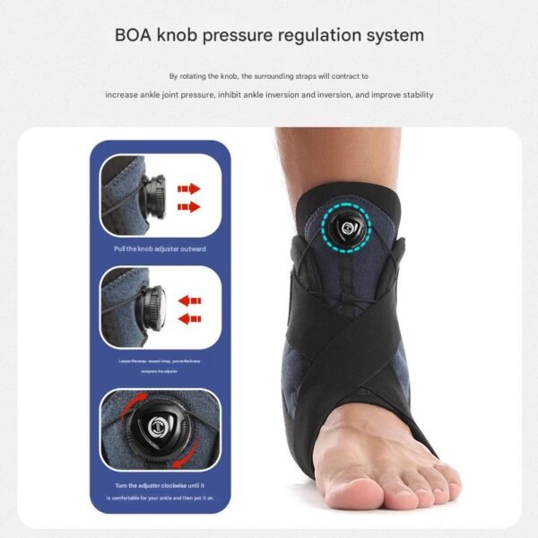 1 Pair Black And Blue Adjustable Ankle Brace - Compression Support for Running, Sports, and Ankle Recovery | Fitness Equipment Store