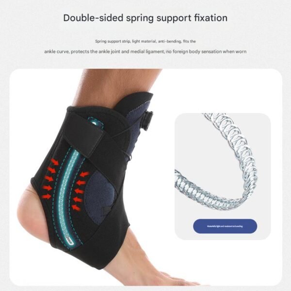 1 Pair Black And Blue Adjustable Ankle Brace - Compression Support for Running, Sports, and Ankle Recovery | Fitness Equipment Store