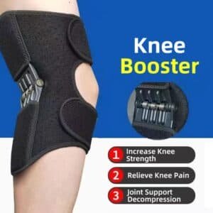 1 Pair Black Adjustable Knee Brace Support with Spring Booster ‚Äì Patella Stabilizer for Squats, Hiking, and Outdoor Sports | Fitness Equipment Store