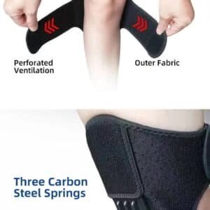 1 Pair Black Adjustable Knee Brace Support with Spring Booster ‚Äì Patella Stabilizer for Squats, Hiking, and Outdoor Sports | Fitness Equipment Store