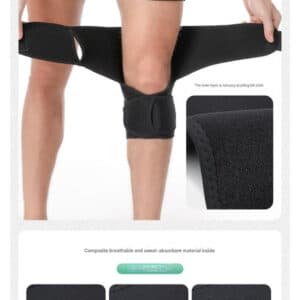 1 Pair Black Adjustable Knee Brace Support with Spring Booster ‚Äì Patella Stabilizer for Squats, Hiking, and Outdoor Sports | Fitness Equipment Store