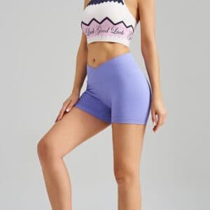 Lavender Purple Yoga Shorts - Seamless, High Waist, Tummy Control Size XL
