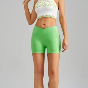 Apple Green Yoga Shorts - Seamless, High Waist, Tummy Control Size XL