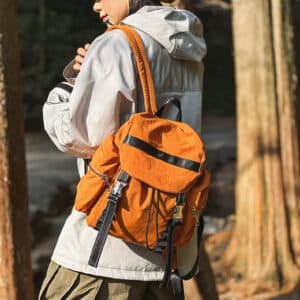 Brown Lightweight Nylon Backpack - Water Resistant Travel Daypack for Women & Men