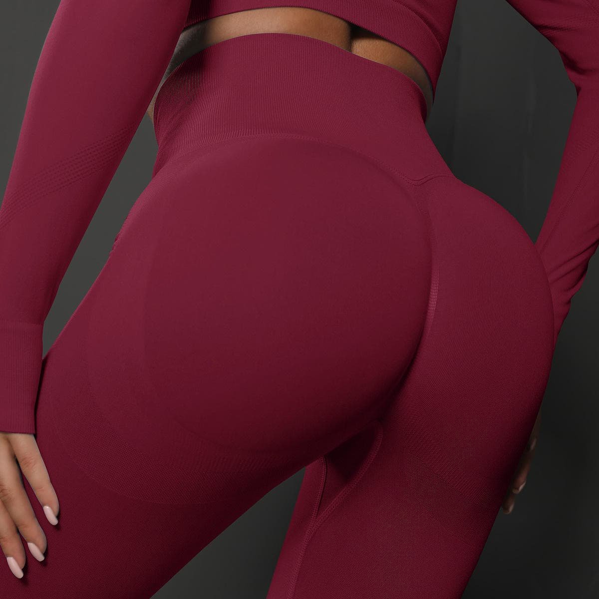 Size L Claret Red Seamless High-Waisted Yoga Pants for Women - Lift Workout Leggings for Running, Gym, and Fitness 1 Size L Claret Red Seamless High-Waisted Yoga Pants for Women - Lift Workout Leggings for Running, Gym, and Fitness