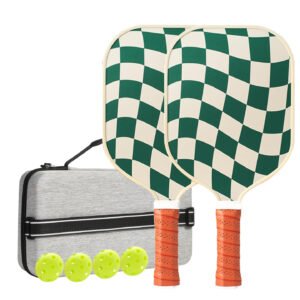 Set 1 White And Green T700 Carbon Fiber Pickleball Paddle Set - 2 Paddles, 4 Balls, and Portable Carry Bag for Adults and Students