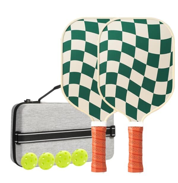 Set 1 White And Green T700 Carbon Fiber Pickleball Paddle Set - 2 Paddles, 4 Balls, and Portable Carry Bag for Adults and Students | Fitness Equipment Store