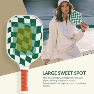Set 1 White And Green T700 Carbon Fiber Pickleball Paddle Set - 2 Paddles, 4 Balls, and Portable Carry Bag for Adults and Students | Fitness Equipment Store