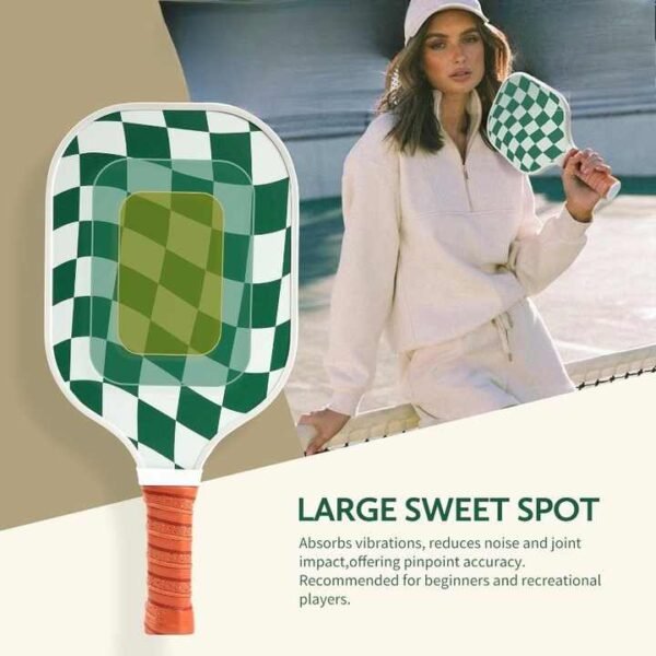 Set 1 White And Green T700 Carbon Fiber Pickleball Paddle Set - 2 Paddles, 4 Balls, and Portable Carry Bag for Adults and Students | Fitness Equipment Store