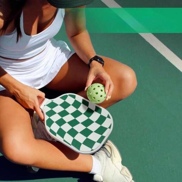 Set 1 White And Green T700 Carbon Fiber Pickleball Paddle Set - 2 Paddles, 4 Balls, and Portable Carry Bag for Adults and Students | Fitness Equipment Store