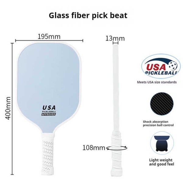 Light Green Fiberglass Pickleball Paddle Set - 2 Minimalist Paddles, 4 Balls, and Carry Bag for Outdoor Play | Fitness Equipment Store