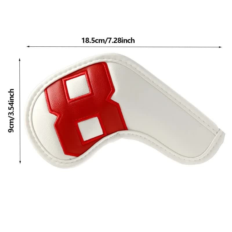 Colorful Words On Black Background PU Leather Golf Iron Headcovers Set (10pcs) - Numbered Protective Club Covers (4-9, P, A, S, L) Universal Fit 5 Colorful Words On Black Background PU Leather Golf Iron Headcovers Set (10pcs) - Numbered Protective Club Covers (4-9, P, A, S, L) Universal Fit - Image 5