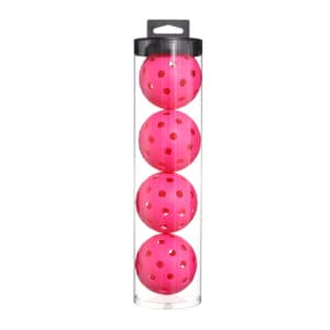 2 Tubes Pink Outdoor Pickleball Balls 4-Pack - Durable 40-Hole Design with Carry Tube(8 balls in total)
