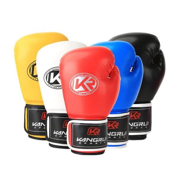 White And Silver Durable 8oz PU Leather Boxing Gloves - Padded & Ventilated for Training | Fitness Equipment Store