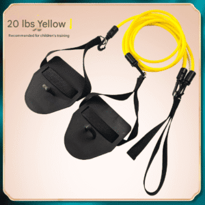 Yellow Flippers [Training Stroke] [20lbs] Swim Resistance Band Trainer - Dry-Land Arm Strength & Stroke Exercise Cords