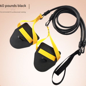 Black-yellow Flippers [Training Stroke] [60lbs] Swim Resistance Band Trainer - Dry-Land Arm Strength & Stroke Exercise Cords