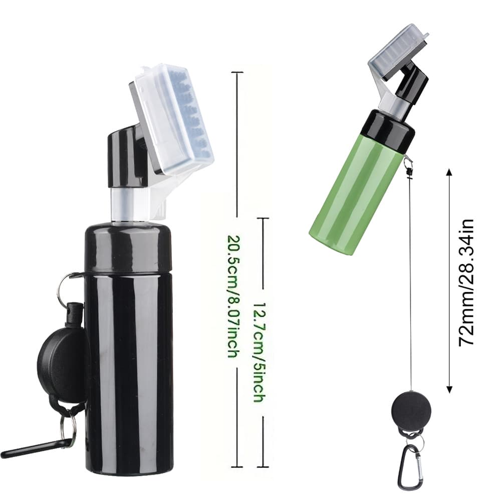 Portable Golf Club Groove Cleaner Brush with Water Spray Bottle & Retractable Keychain(black) 3 Portable Golf Club Groove Cleaner Brush with Water Spray Bottle & Retractable Keychain(black) - Image 3