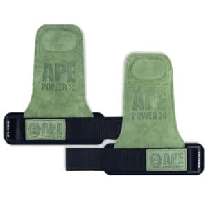 Heavy Duty Weightlifting Grips - Anti-Slip Cowhide Palm Protectors with Neoprene Wrist Support & Adjustable Straps(green)