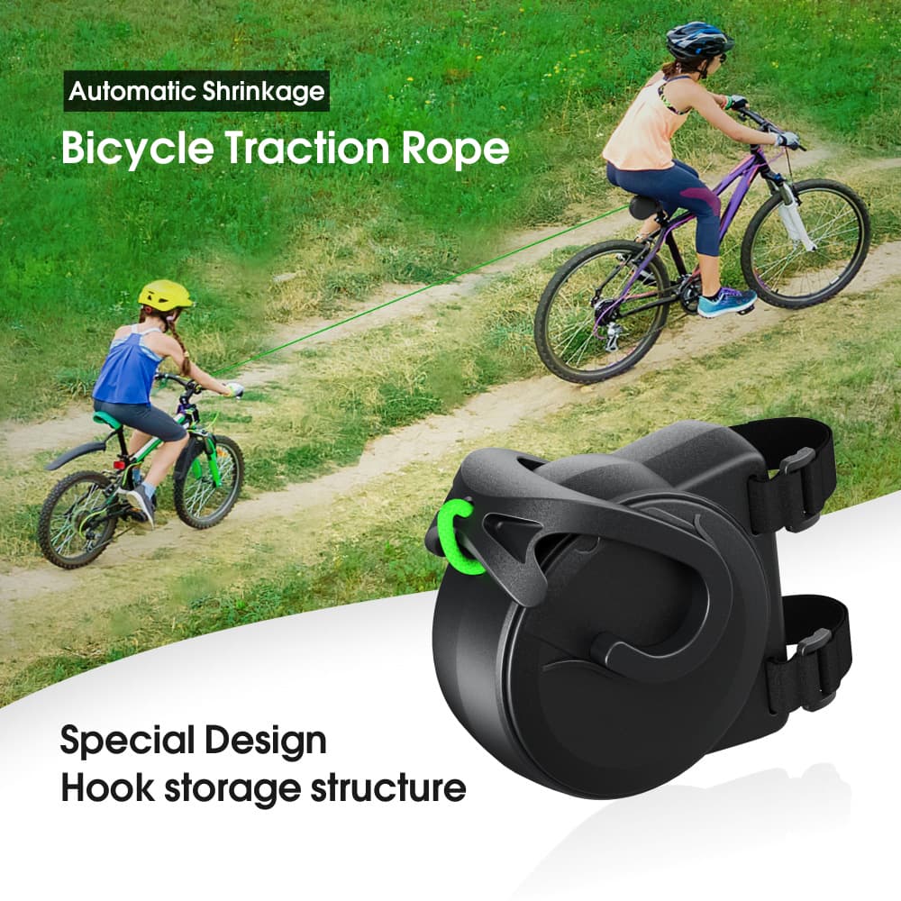 Bike Tow Strap with Automatic Shrinkage - Parent-Child Cycling Assist Rope (450lbs Capacity) 2 Bike Tow Strap with Automatic Shrinkage - Parent-Child Cycling Assist Rope (450lbs Capacity) - Image 2