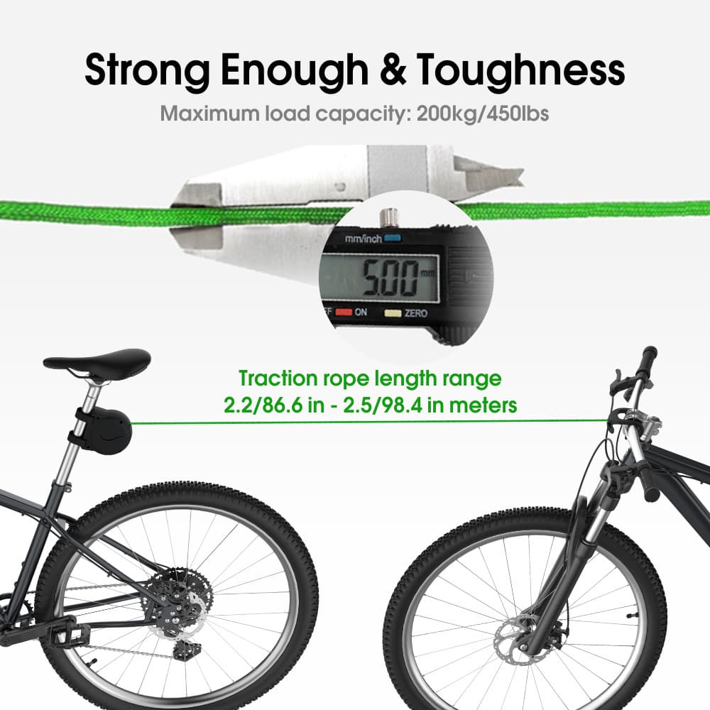 Bike Tow Strap with Automatic Shrinkage - Parent-Child Cycling Assist Rope (450lbs Capacity) 7 Bike Tow Strap with Automatic Shrinkage - Parent-Child Cycling Assist Rope (450lbs Capacity) - Image 7