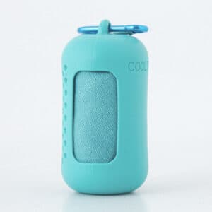 Light Blue Quick Dry Cooling Towel Set (2 Pack) - Microfiber Sport Towels with Silicone Cases & Carabiners