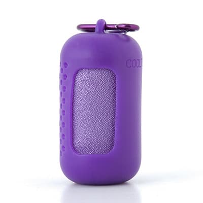 Purple Quick Dry Cooling Towel Set (2 Pack) - Microfiber Sport Towels with Silicone Cases & Carabiners 1 Purple Quick Dry Cooling Towel Set (2 Pack) - Microfiber Sport Towels with Silicone Cases & Carabiners