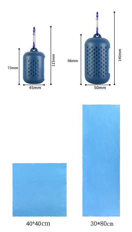 Purple Quick Dry Cooling Towel Set (2 Pack) - Microfiber Sport Towels with Silicone Cases & Carabiners 6 Purple Quick Dry Cooling Towel Set (2 Pack) - Microfiber Sport Towels with Silicone Cases & Carabiners - Image 6
