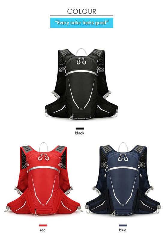 Black Lightweight 16L Outdoor Cycling & Hiking Backpack - Water-Repellent Nylon Daypack with Reflective Strips 2 Black Lightweight 16L Outdoor Cycling & Hiking Backpack - Water-Repellent Nylon Daypack with Reflective Strips - Image 2