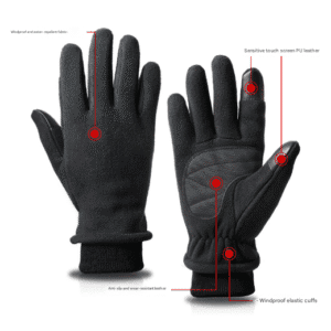 XS Black Warm Windproof Touchscreen Gloves - Anti-Slip Grip for Winter Cycling & Outdoor Sports | Fitness Equipment Store